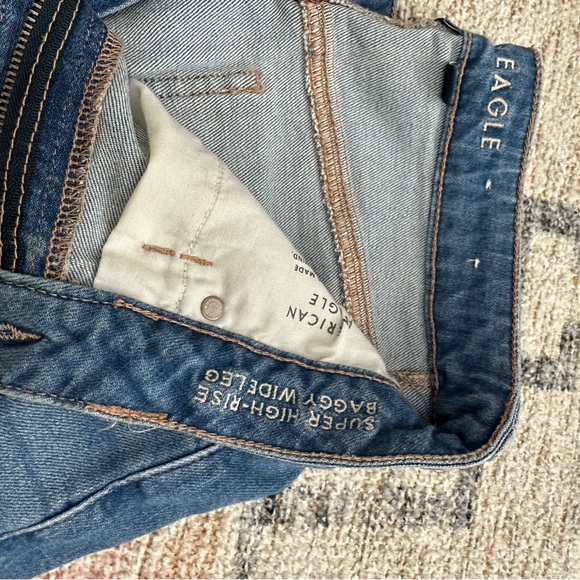 American Eagle Blue Denim Cargo Pants - Picture 2 of 3
